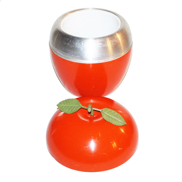 Seau à glaçons vintage très grosse pomme en aluminium coloris orange