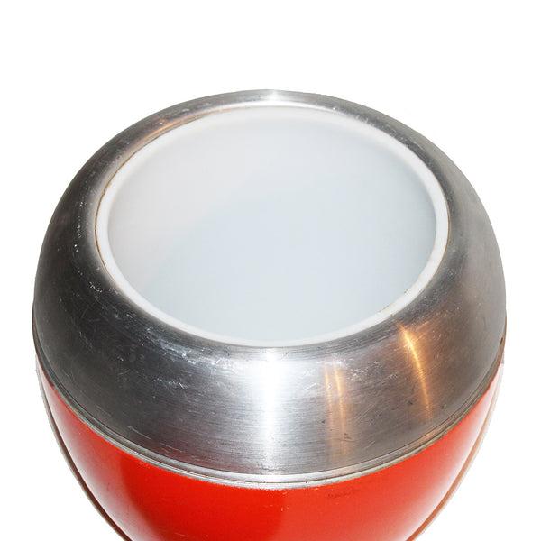 Seau à glaçons vintage très grosse pomme en aluminium coloris orange