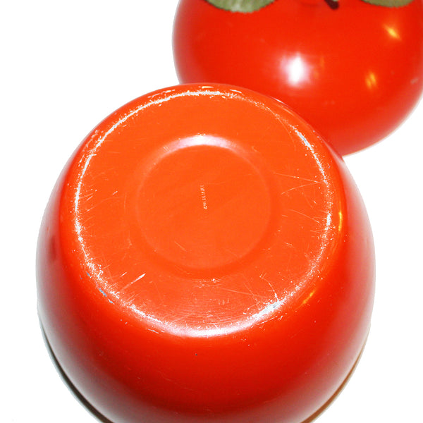 Seau à glaçons vintage très grosse pomme en aluminium coloris orange