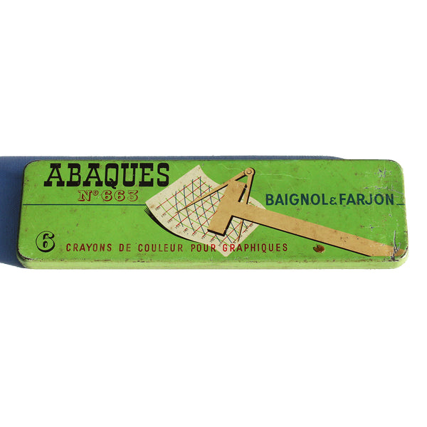 Ancienne boîte de 6 crayons de couleur / Baignol & Farjon / Abaques n° 663