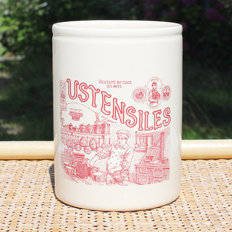 Pot à ustensiles / confiture 15.5 cm en faïence Comptoir de Famille