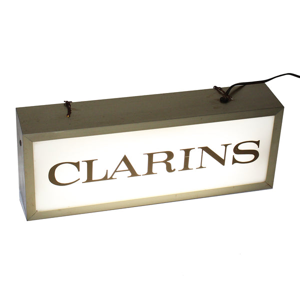 Enseigne publicitaire lumineuse de magasin 42 cm vintage Clarins