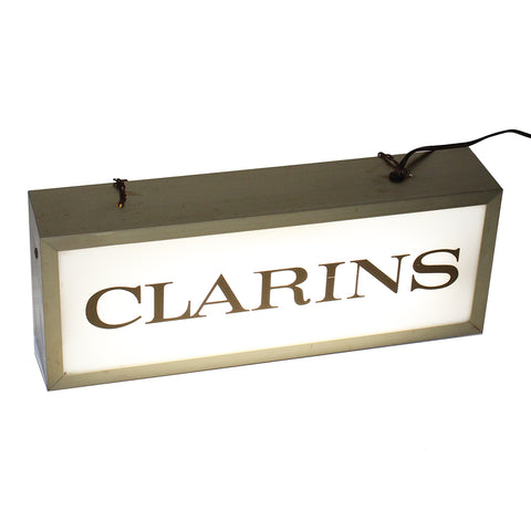 Enseigne publicitaire lumineuse de magasin 42 cm vintage Clarins