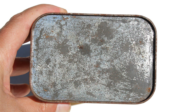 Ancienne boîte publicitaire Banania vide en tôle lithographiée / l'Écusson / modèle Pâtes