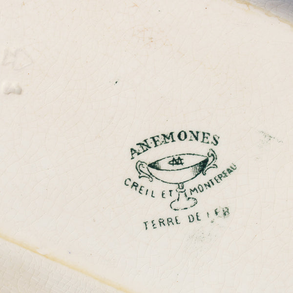 Ancien porte / plat à peigne en faïence / Creil et Montereau modèle Anémones