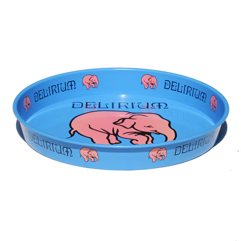 Plateau de service publicitaire rond en tôle / Bière Delirium