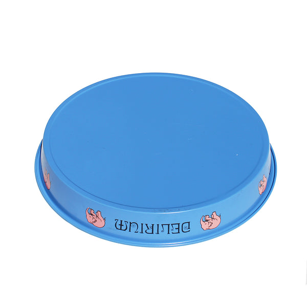 Plateau de service publicitaire rond en tôle / Bière Delirium