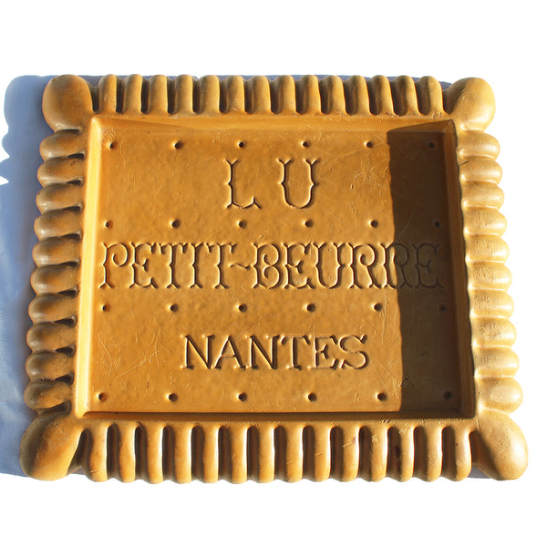 Plateau publicitaire vintage en polyuréthane 41 cm x 36 cm / LU Petit Beurre Nantes
