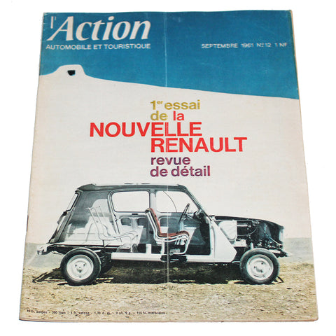 Magazine / revue AAT l'Action Automobile et Touristique numéro 12 / septembre 1961