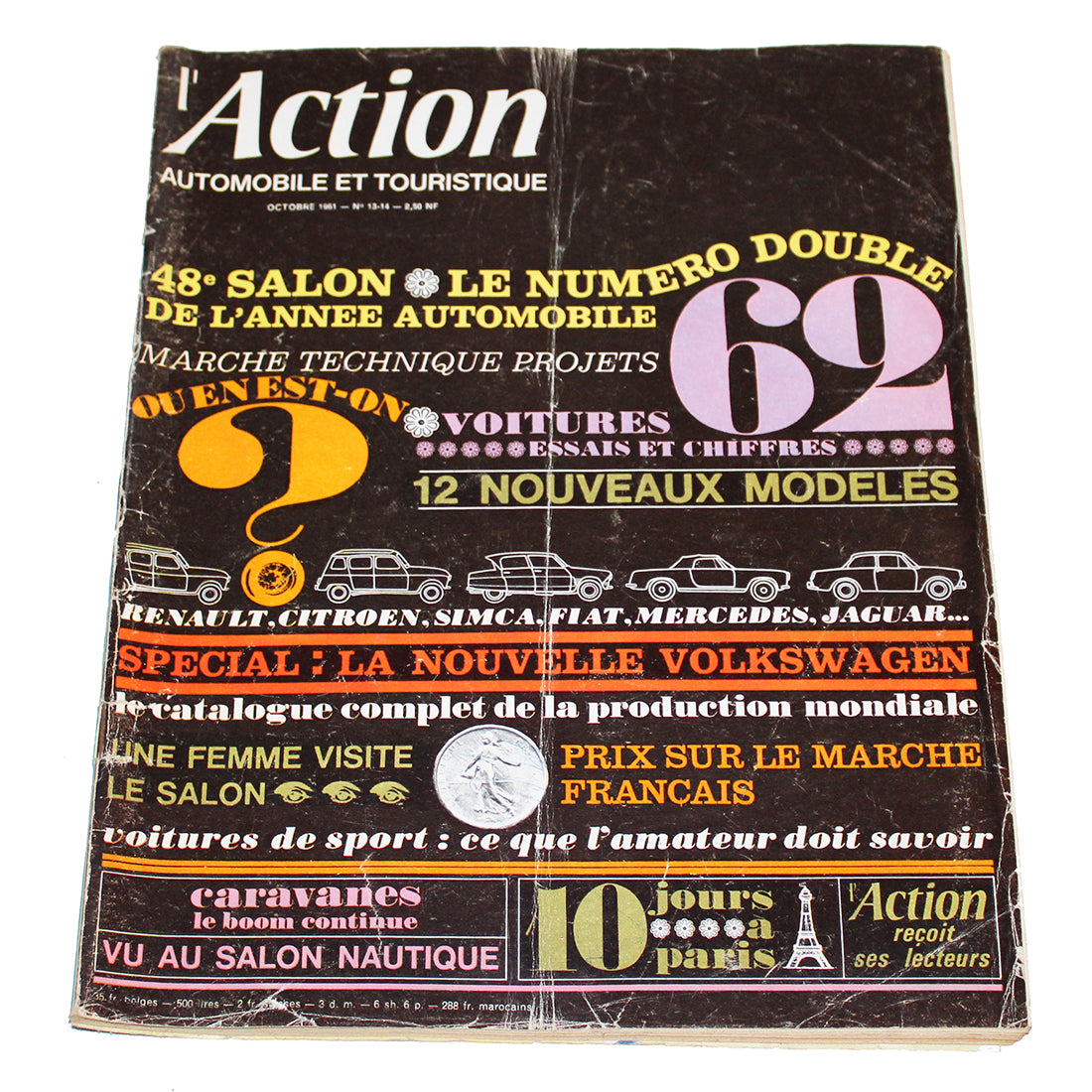 Magazine / revue AAT l'Action Automobile et Touristique numéro 13-14 / octobre 1961 Salon 62