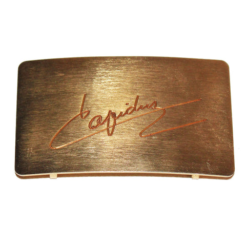 Boucle de ceinture vintage Ted Lapidus en métal doré