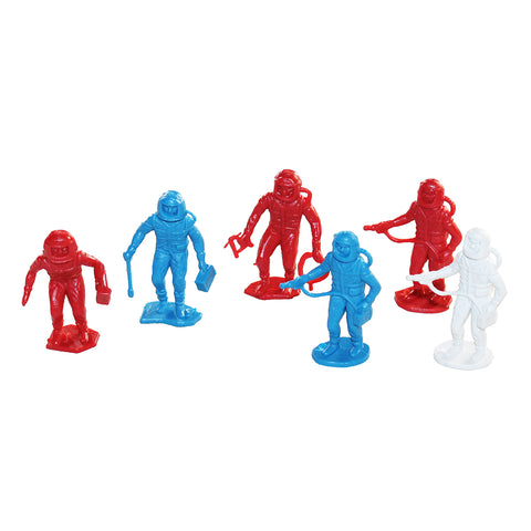 Ensemble de 6 figurines de bazar vintage plastique cosmonautes / astronautes