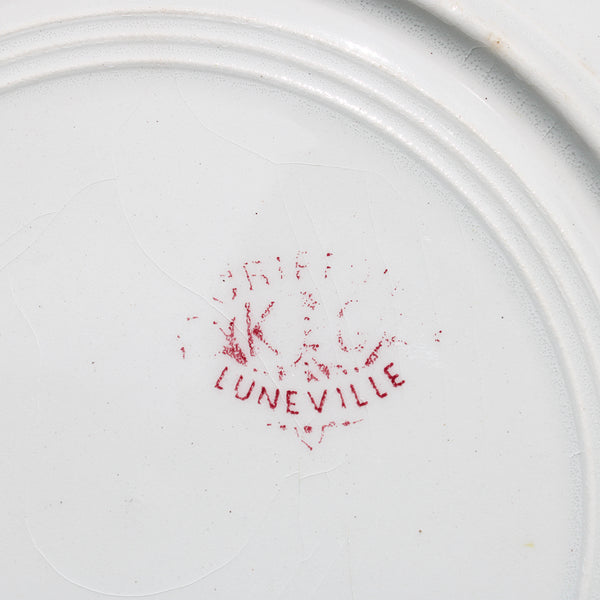 Ancienne assiette plate en faïence de K&G Lunéville modèle Griffon