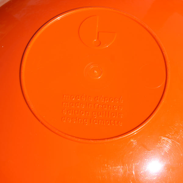Seau à glaçons vintage boule de bowling orange édition Guillois design Lamotte