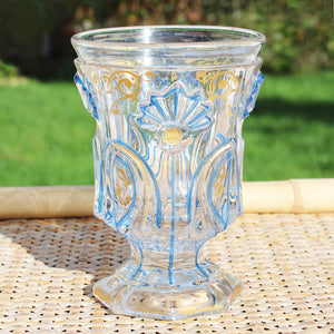 Ancien gobelet verre Charles X décoré et peint à l'or fin