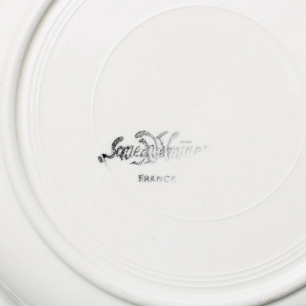 Ensemble de 4 assiettes creuses en faïence de Sarreguemines coloris ivoire