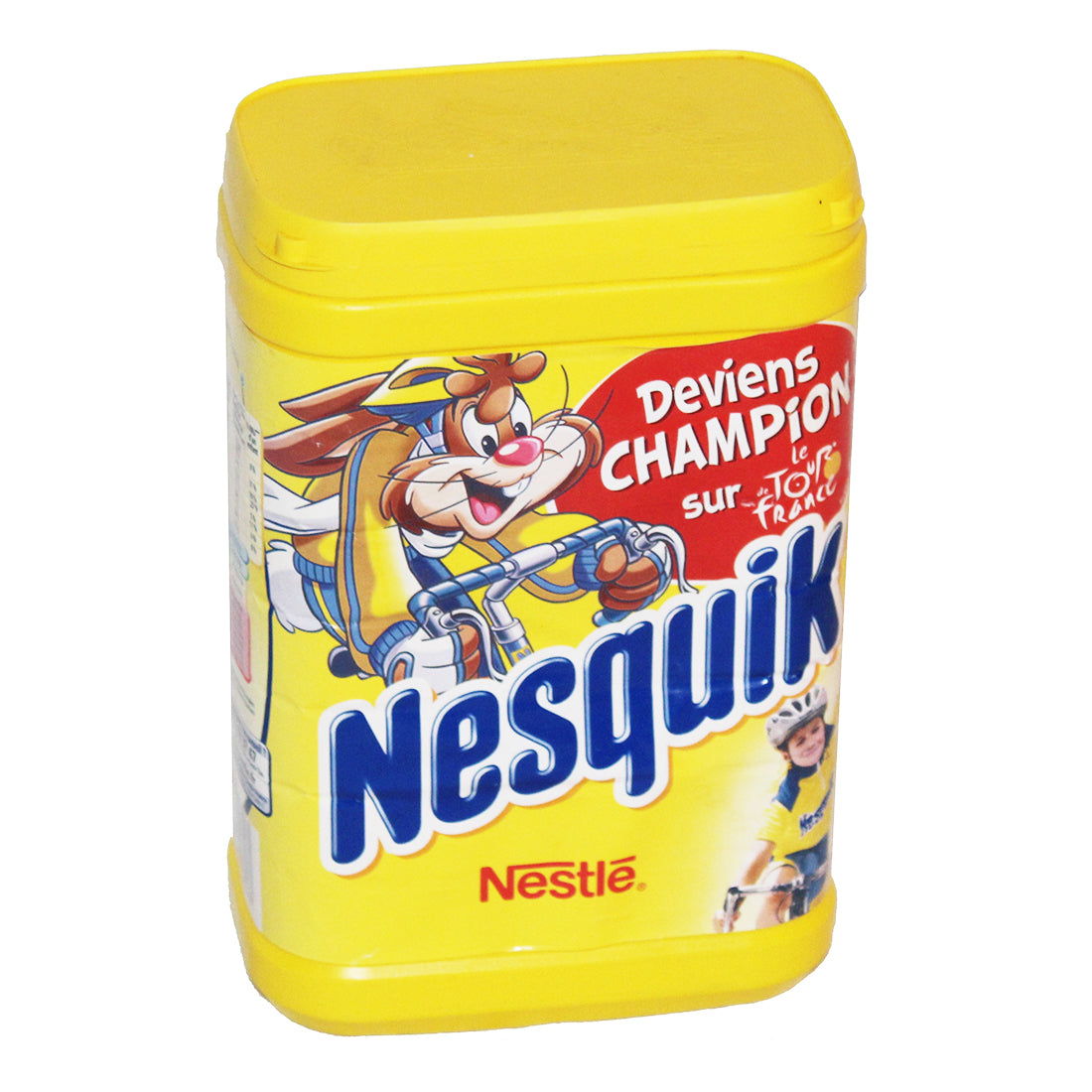 Boîte publicitaire Nesquik 1 kg vide modèle Quicky Tour de France (2011)