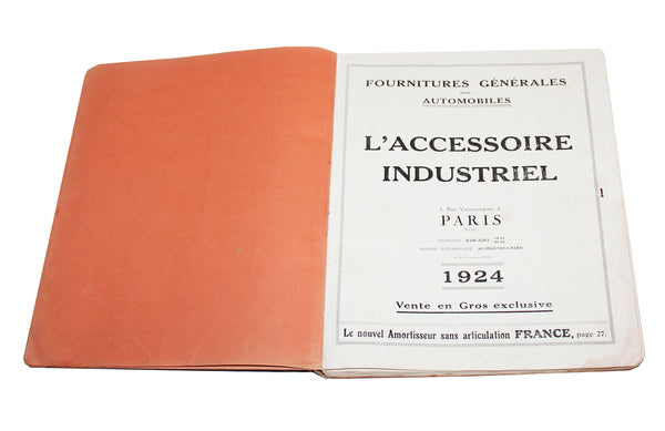 Ancien catalogue L'Accessoire Industriel pour les pièces automobiles en 1924