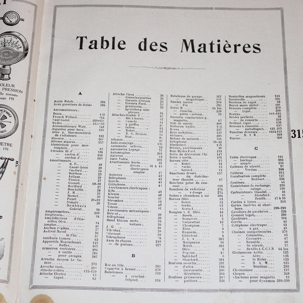 Ancien catalogue L'Accessoire Industriel pour les pièces automobiles en 1924