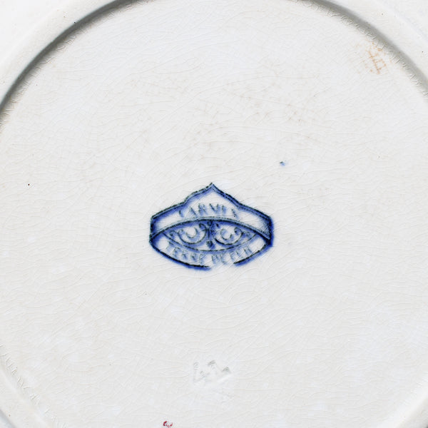 Ancienne assiette creuse 23 cm en faïence de U & C Sarreguemines modèle Carmen