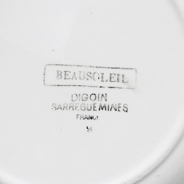 Ensemble de 6 assiettes à dessert en faïence de Digoin Sarreguemines modèle Beausoleil