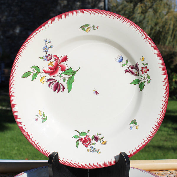 Ensemble de 6 assiettes plates 24 cm en faïence de U & C Sarreguemines modèle Strasbourg