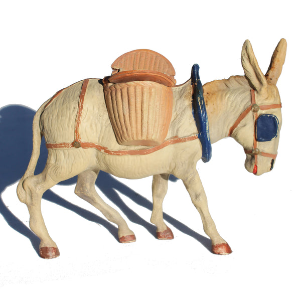 Ancien jouet âne en celluloïd Petitcollin / tête mobile