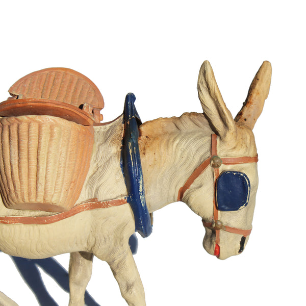 Ancien jouet âne en celluloïd Petitcollin / tête mobile