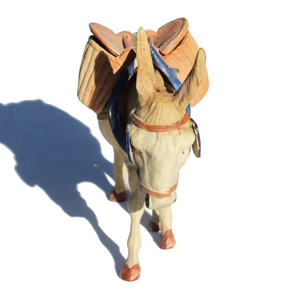 Ancien jouet âne en celluloïd Petitcollin / tête mobile