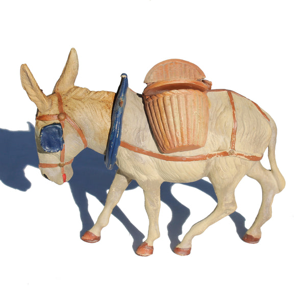 Ancien jouet âne en celluloïd Petitcollin / tête mobile