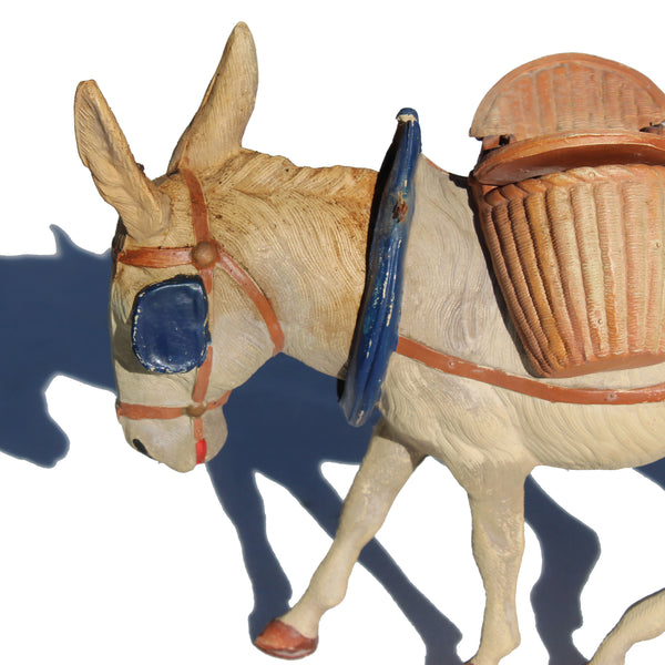 Ancien jouet âne en celluloïd Petitcollin / tête mobile