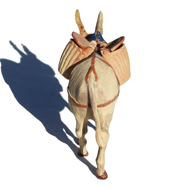 Ancien jouet âne en celluloïd Petitcollin / tête mobile