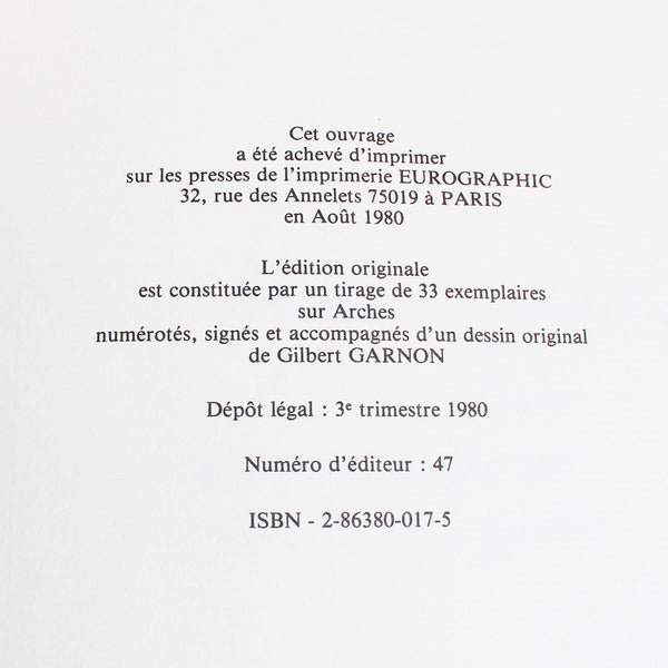 Bande dessinée Curiosa / Gamiani ou Deux Nuits d'Excès ( Musset ) / Garnon ( 1980 )