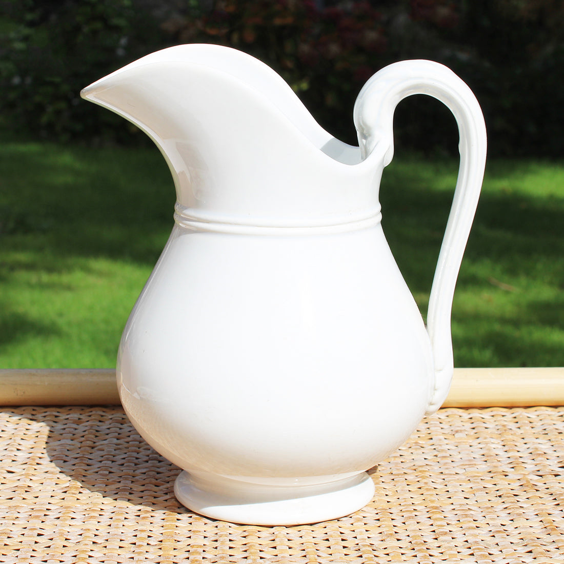 Ensemble De Toilette Ancien Terre De Fer - Broc Et Bassine En Céramique