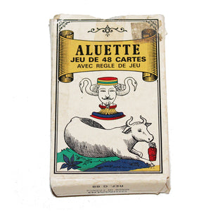 Jeu de CARTES d'Aluette ancien B.P. Grimaud cachet 1890 dos Jeu de CARTES d'Aluette ancien B.P. Grimaud cachet 1890 dos