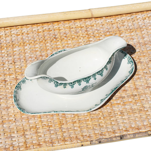 Ancienne saucière en faïence de Sté Amandinoise modèle Iris