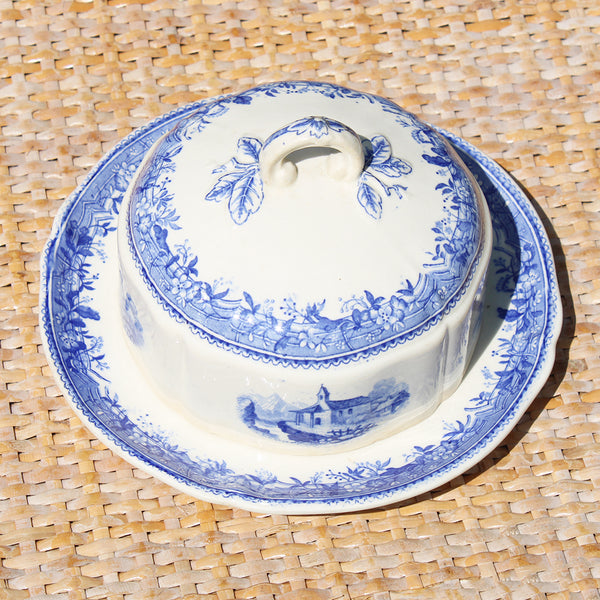 Ancien beurrier rond en faïence de Villeroy & Boch modèle Burgenland