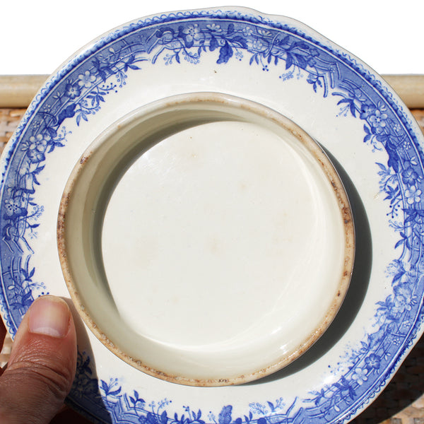 Ancien beurrier rond en faïence de Villeroy & Boch modèle Burgenland