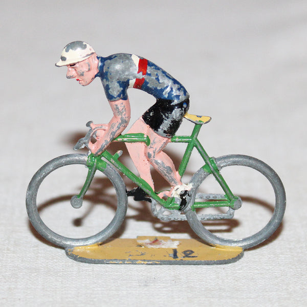 Figurine coureur cycliste Roger / Tour de France / maillot bleu