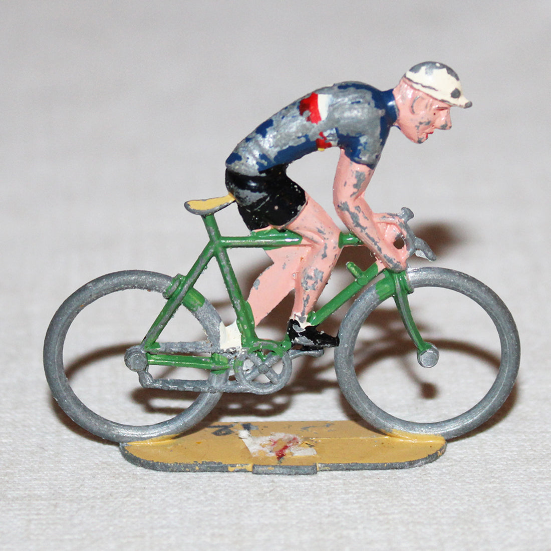 Figurine coureur cycliste Roger / Tour de France / maillot bleu