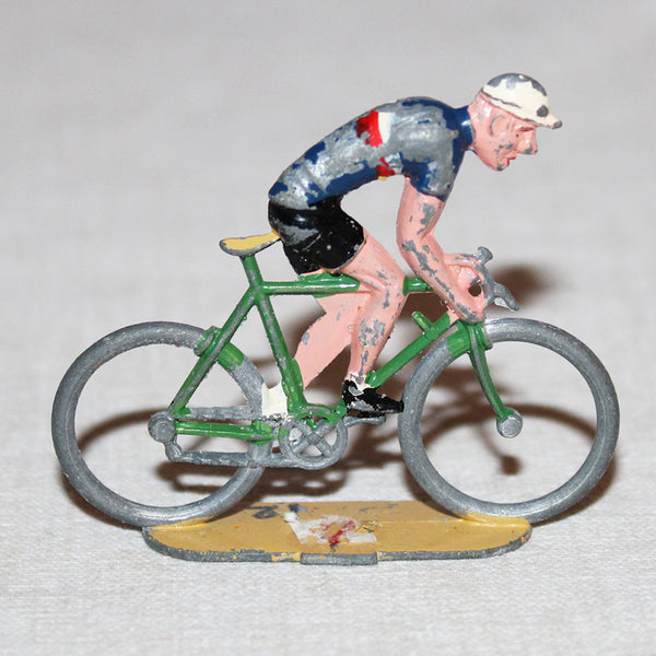 Figurine coureur cycliste Roger / Tour de France / maillot bleu