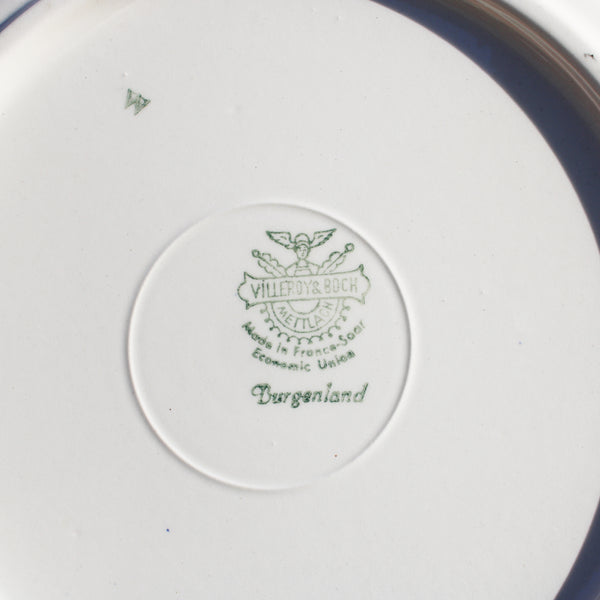 Ensemble de 4 assiettes plates anciennes 25 cm en faïence Villeroy & Boch modèle Burgenland