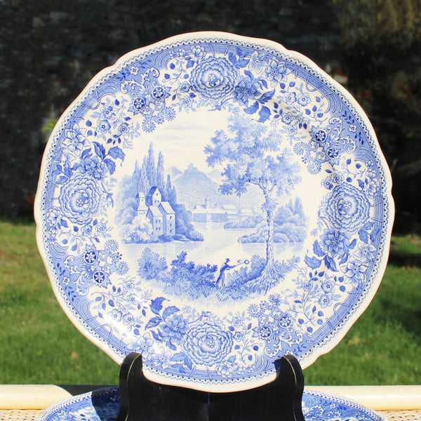 Ensemble de 4 assiettes plates anciennes 25 cm en faïence Villeroy & Boch modèle Burgenland