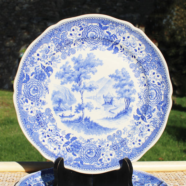 Ensemble de 4 assiettes plates anciennes 25 cm en faïence Villeroy & Boch modèle Burgenland