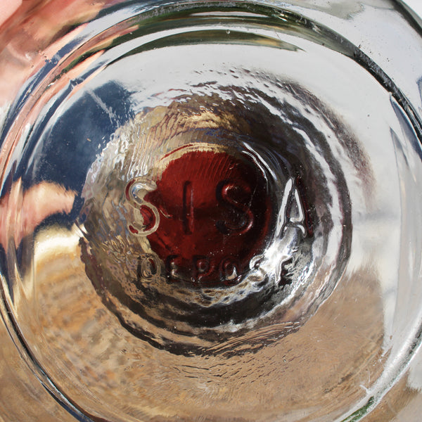 Ancien bocal d'épicerie en verre SISA 1.5 litres / couvercle en bakélite