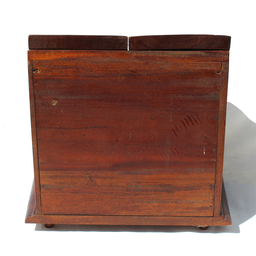 Boîte à courrier (coffret de notaire) en bois massif meuble bureau ancien - Antiquités Boîte à courrier (coffret de notaire) en bois massif meuble bureau ancien - Antiquités