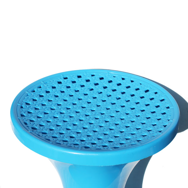 Tabouret vintage Tam Tam Stamp en plastique bleu par Massonnet