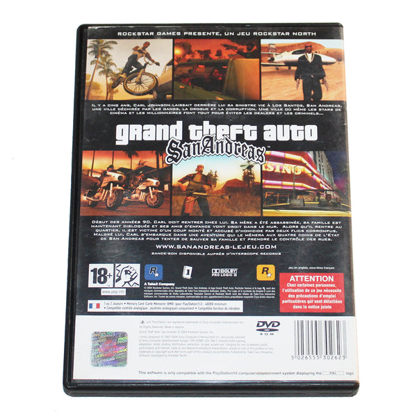 Jeu vidéo Playstation PS2 Grand Theft Auto GTA San Andreas (2004) complet