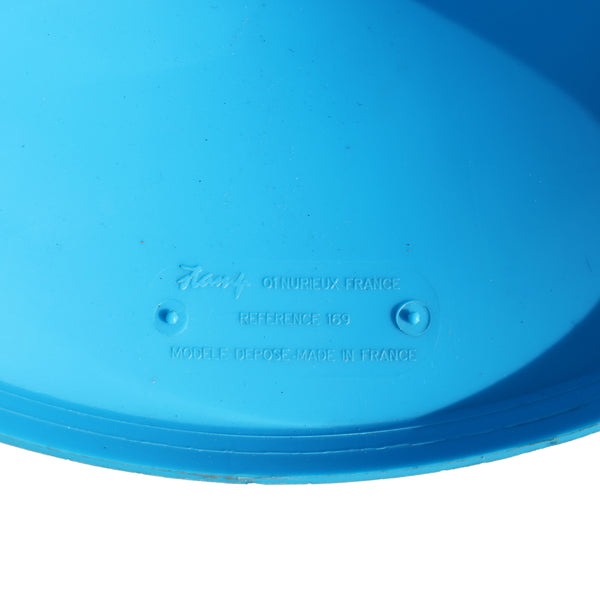 Tabouret vintage Tam Tam Stamp en plastique bleu par Massonnet