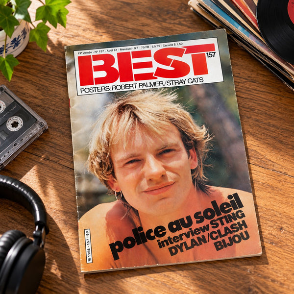 Magazine BEST n°157 – Août 1981 – Sting, Robert Palmer, Dylan, Clash, Bijou